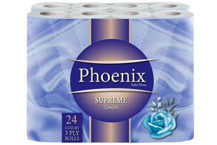 Phoenix Soft Supreme Luxury Quilted White Toilet Rolls, 120 Rolls