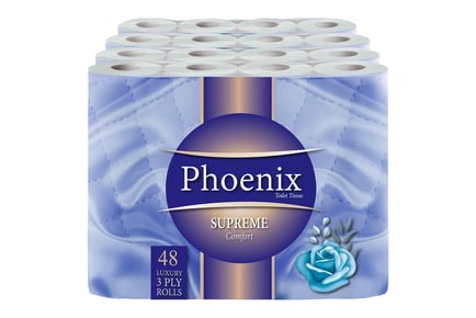 Phoenix Soft Supreme Luxury Quilted White Toilet Rolls, 120 Rolls