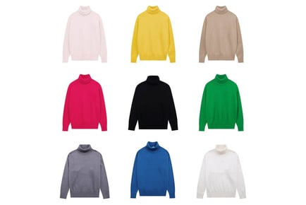 Women's High Neck Knitted Sweater - 9 Colour Options