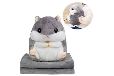 3 In 1 Cuddly Hamster Pillow Blanket - In 5 Colours