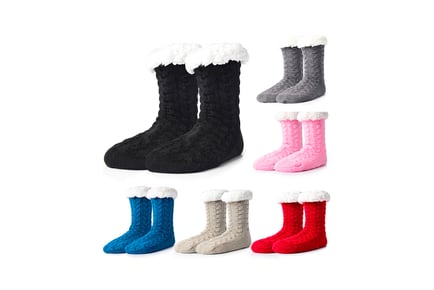 Women's Cosy Fleece Lined Slipper Socks - 7 Colours!