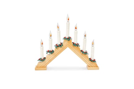 Flickering Wooden Bridge Christmas Candle