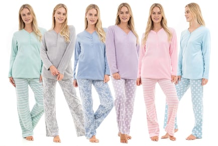 Women's Personalised Fleece Pyjamas - UK Sizes 8-18