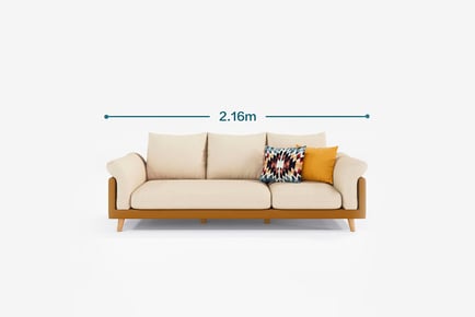 3-Seater Sofa - Cream/Tan or Grey/Charcoal