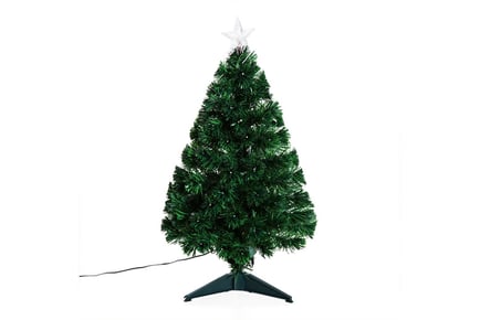 3ft Green Fibre Optic Artificial Christmas Tree w/ LED Lights