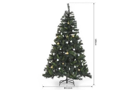 HOMCOM 6FT Christmas Tree W/ Ornament