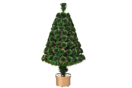 3FT Prelit Artificial Christmas Tree Fiber Optic LED Light