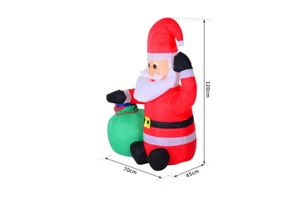 HOMCOM Inflatable Blow up Christmas Santa Claus 120cm LED