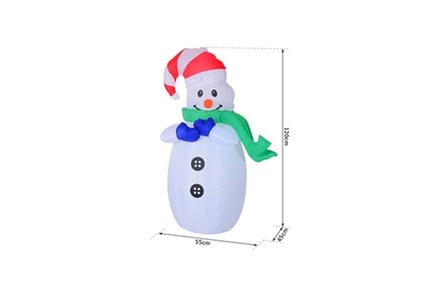 HOMCOM Inflatable Christmas Snowman 120 cm W/LED Lights