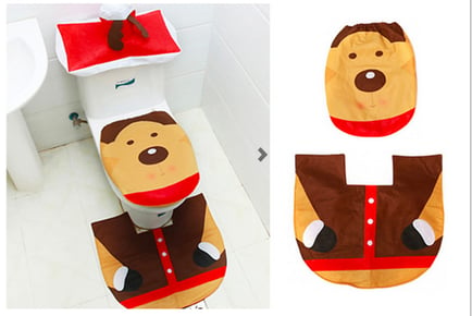 3-Piece Christmas Toilet Cover Set
