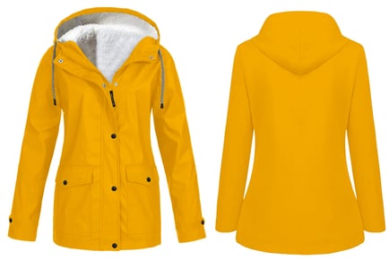 Women's Fleece Hooded Raincoat - 5 Colour Options