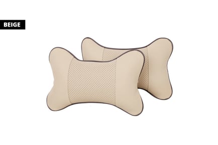 Two Breathable & Relaxing Head & Neck Car Pillows - 4 Colours!