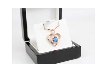 Blue Heart Cut Infinity Swirl Necklace
