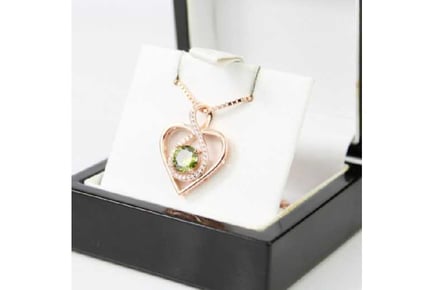 Peridot Heart Infinity Swirl Necklace