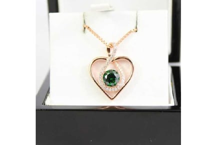 Green Heart Cut Infinity Swirl Necklace