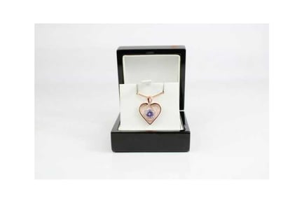 Lavender Heart Infinity Swirl Necklace