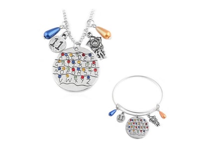 Stranger Things Inspired Alphabet Necklace & Bracelet Set