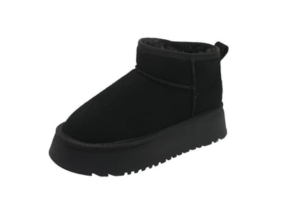Ugg Inspired Mini Fleece Lined Suede Ankle Boots - 3 Colours & 4 Sizes!
