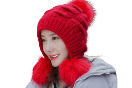 Women's Warm Knitted Beanie Hat - In 6 Colours!