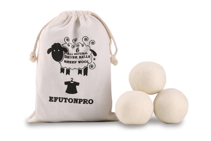 6-Pack Reusable Wool Dryer Balls - Three Style Options!