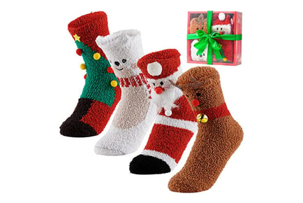 Festive Fluffy Christmas Socks - 4 Jolly Designs!