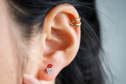 Santa Hat Crystal Stud Earrings