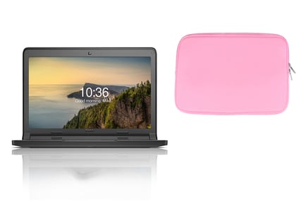 Refurbished Dell Chromebook 3120 11.6 inch, Pink Case