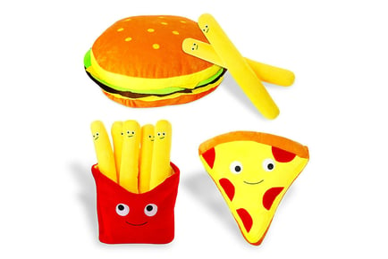 Cute Fast Food Plush Pillow - Choose from Fries, Burger or Pizza