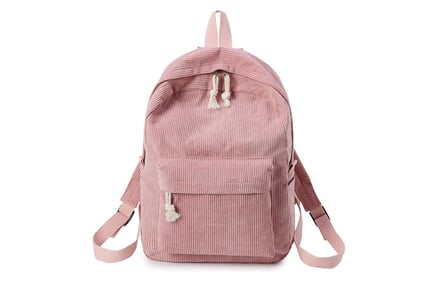 Girls Pastel Corduroy Backpack - 6 Colour Options