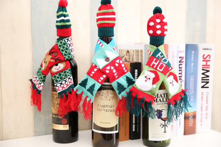 Christmas Knitted Wine Bottle Decorations