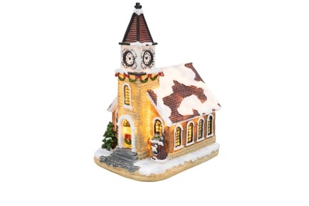 LED Lovely Christmas House & Clock Tower Ornament