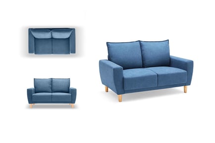 2 Seater Sofa - Upholstered in Blue, Beige, Charcoal or Green Fabric