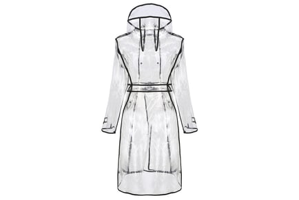 Women's Transparent Trench Raincoat - 4 Colour, 2 Sizes