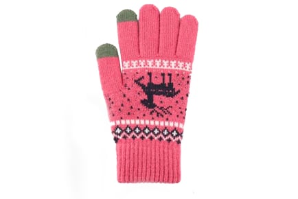 Deer Print Warm Winter Gloves - 5 Colour Options