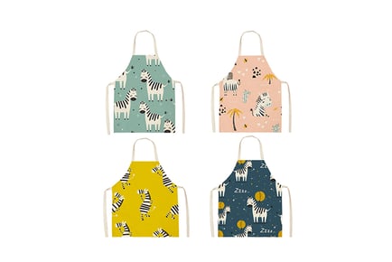 Kids' Colourful Zebra Apron - (1 or 2 Pack)