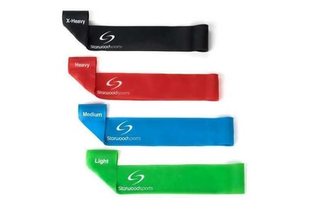 Gym Loop Resistant Bands 4 Weight 4 Pack