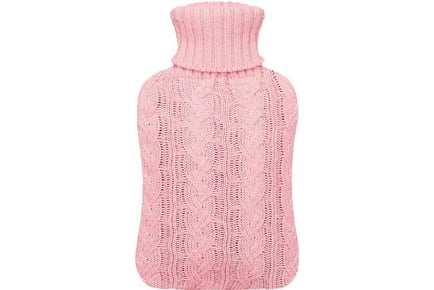 2L Hot Water Bottle with Knitted Cover