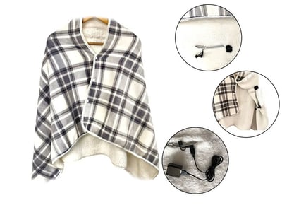 USB-Powered Electric Heated Blanket Shawl - 4 Colours!