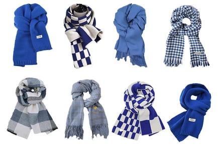 Blue Checked Scarf - 8 Designs!