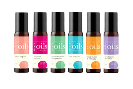 6 Organic Pure Essential Oil Rollerballs