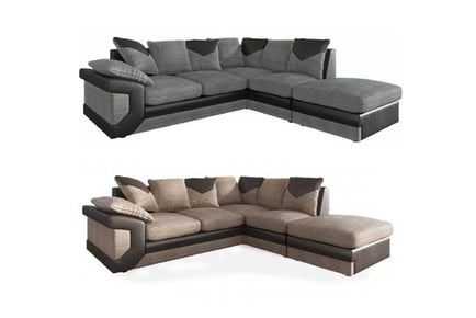 Fabric & Leather Living Room Corner Sofa