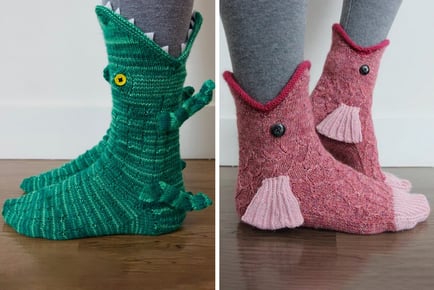 Novelty Eating Animal Socks - 4 Designs!