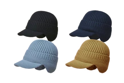 Men's Ear Warmer Knitted Cap - 4 Colours!