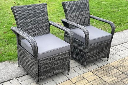 Two-Seater Rattan Garden Furniture Dining Chairs