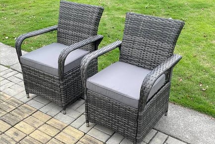 Two-Seater Rattan Garden Furniture Dining Chairs