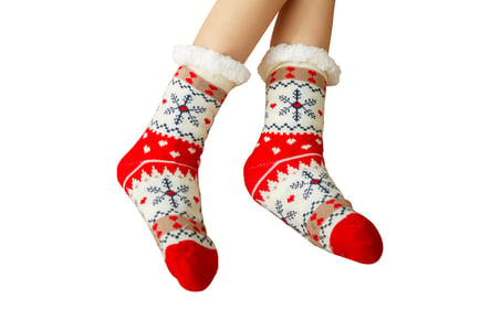 Women's Thick Fleece Non-Slip Socks - 10 Designs!