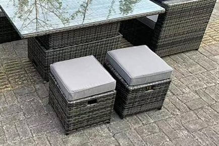 7-Seater Dining or Coffee Table Rattan Furniture Set