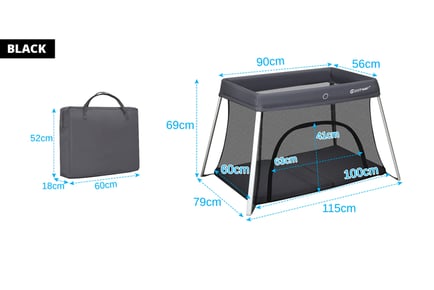 2-in-1 Portable Baby Crib and Playpen - 2 Colours!