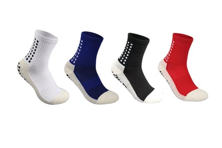 Men's Silicone Sole Non-Slip Sports Socks - Pack of 4!