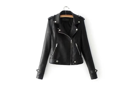 Women's Faux Leather Jacket - 4 Colours & UK Sizes 8-16